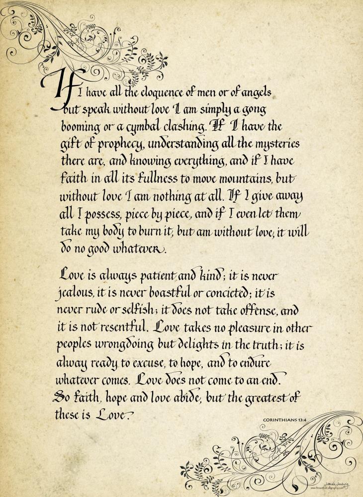 Corinthians in Gothic Calligraphy